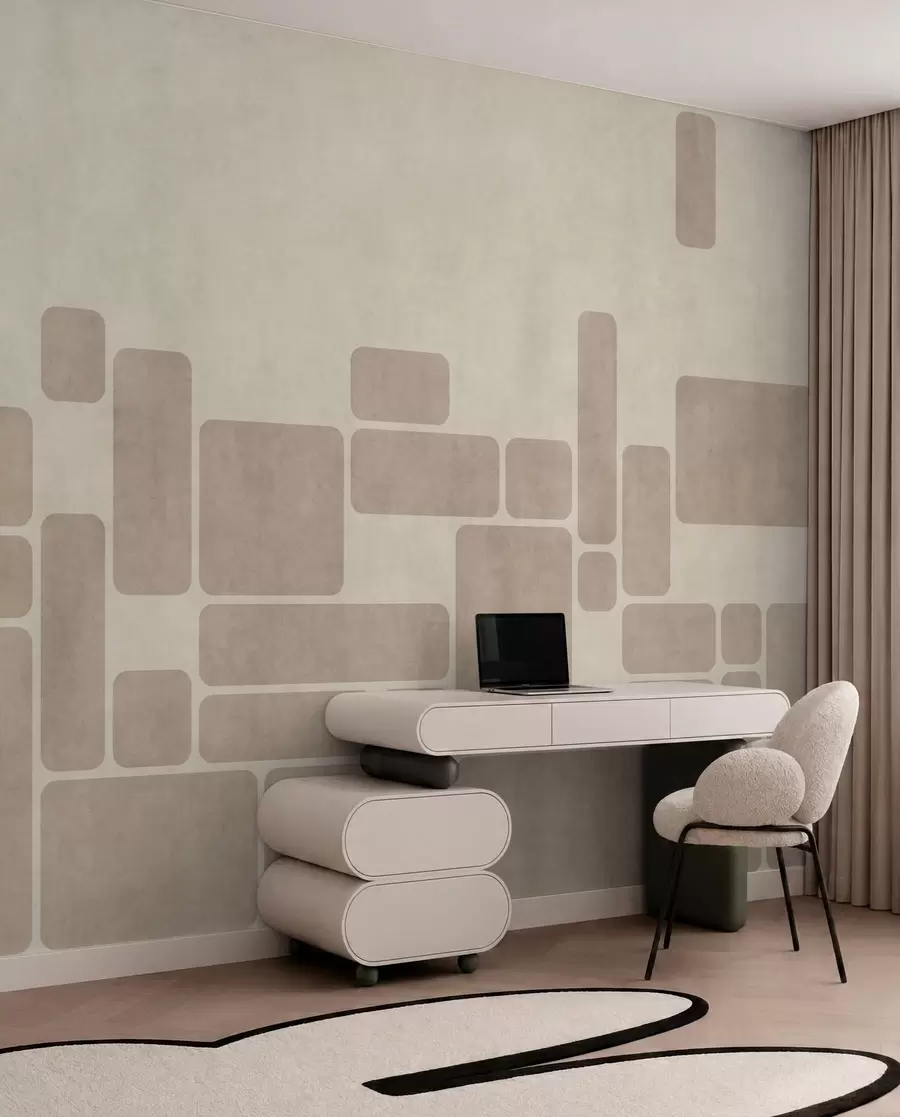 murales de pared Motivo geométrico con rectángulos redondeados w05141