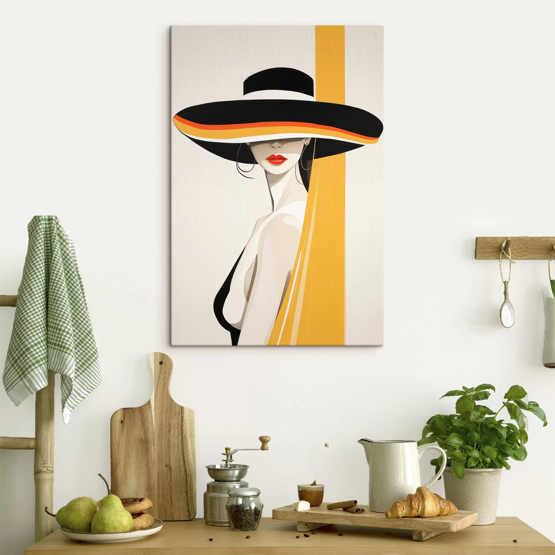 murales de pared Chica con sombrero s50236