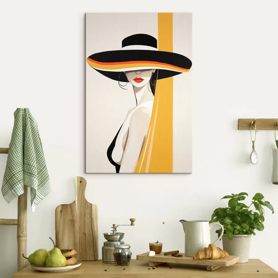 murales de pared Chica con sombrero s50236