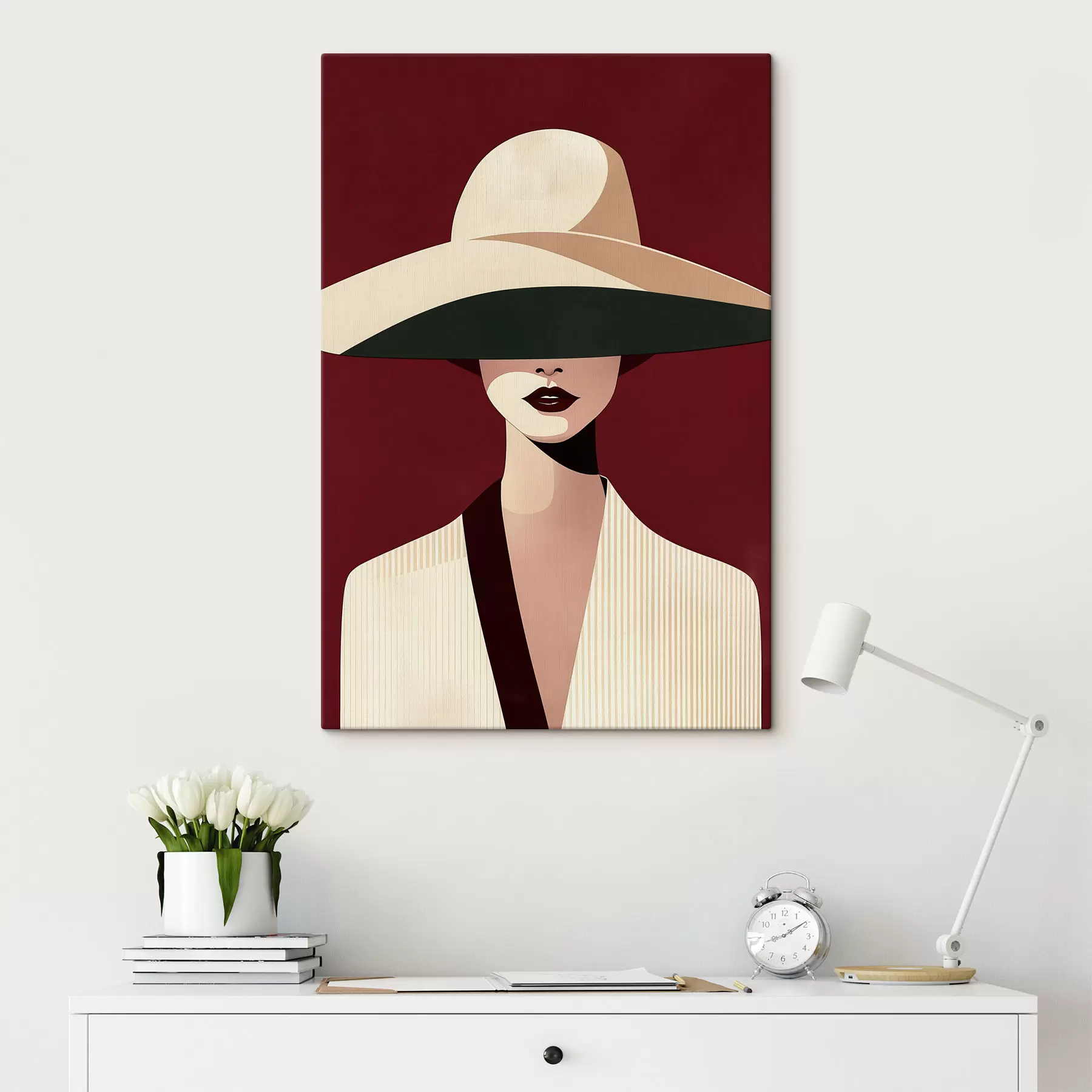 murales de pared Chica con sombrero s50239