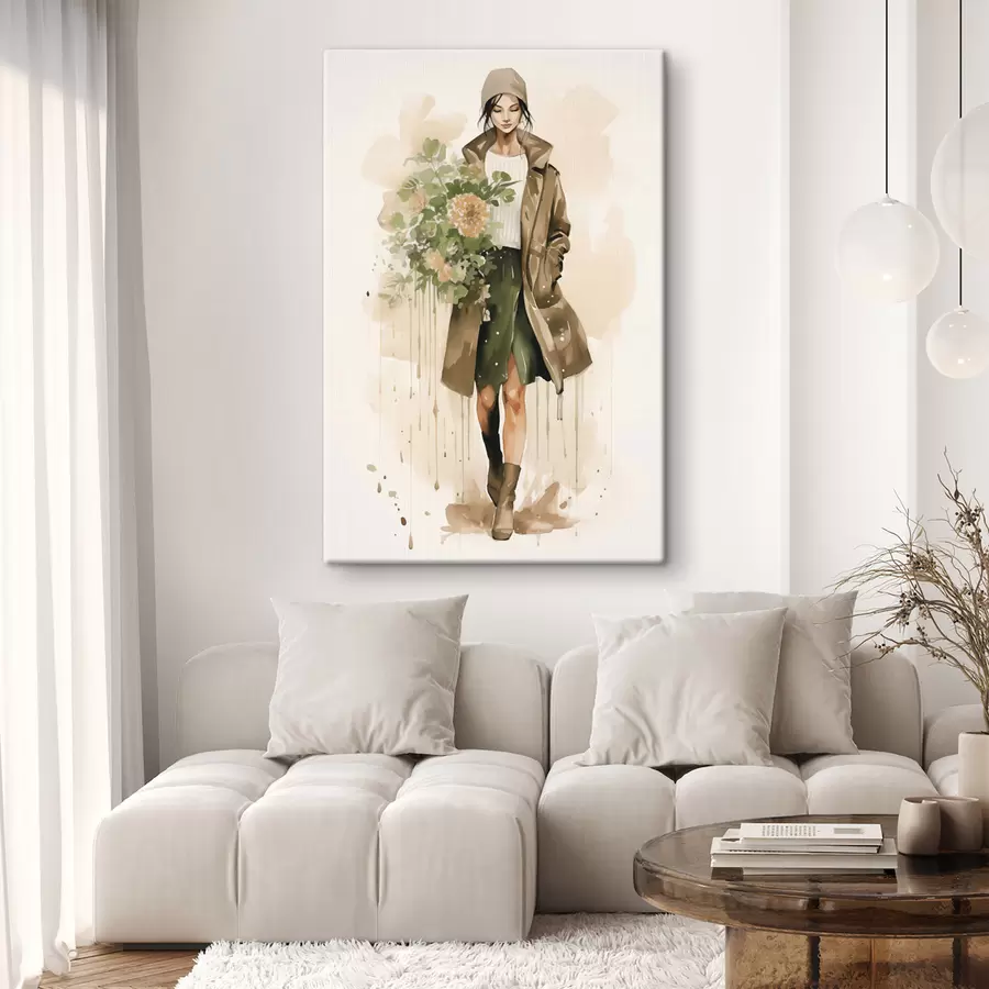 murales de pared Mujer con flores s50247