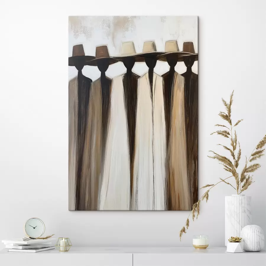 murales de pared Figuras abstractas con sombreros s50248