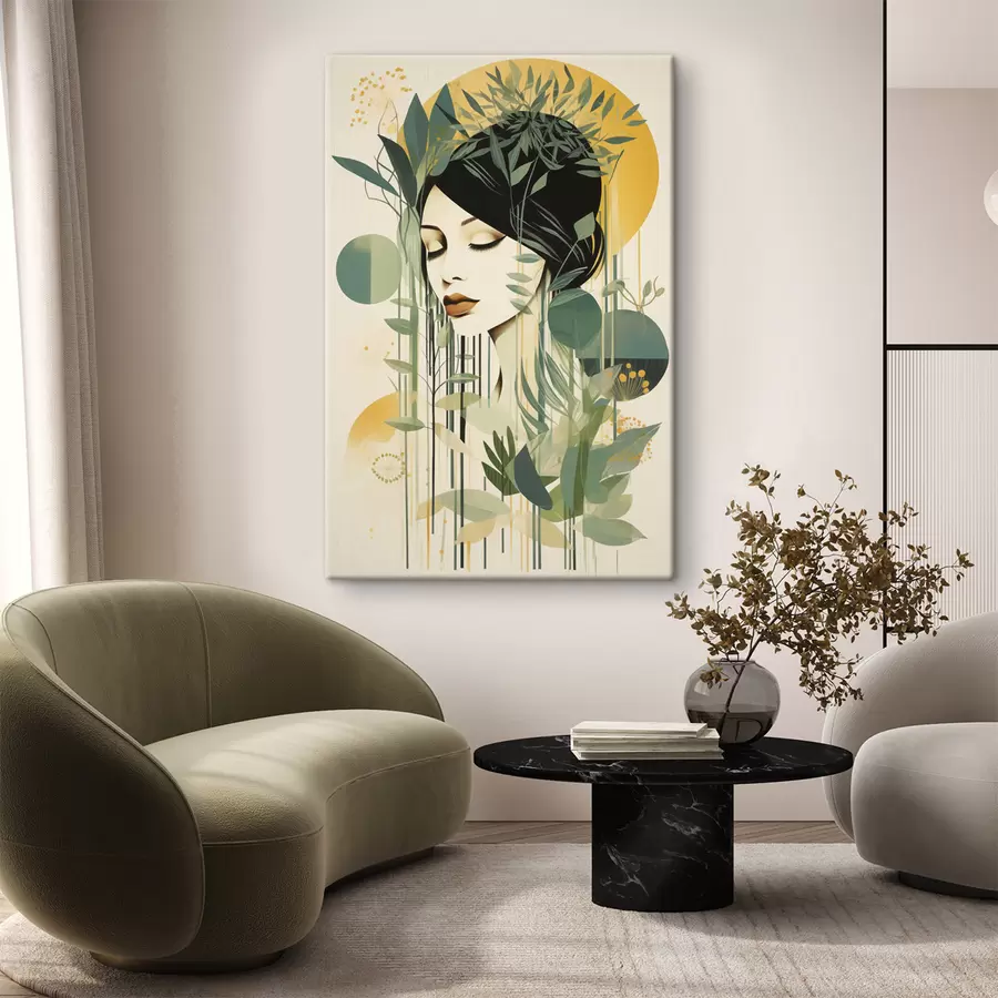 murales de pared Mujer con plantas s50249