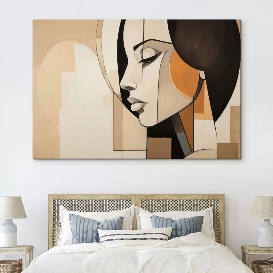 murales de pared Retrato de una mujer en estilo abstracto s50252