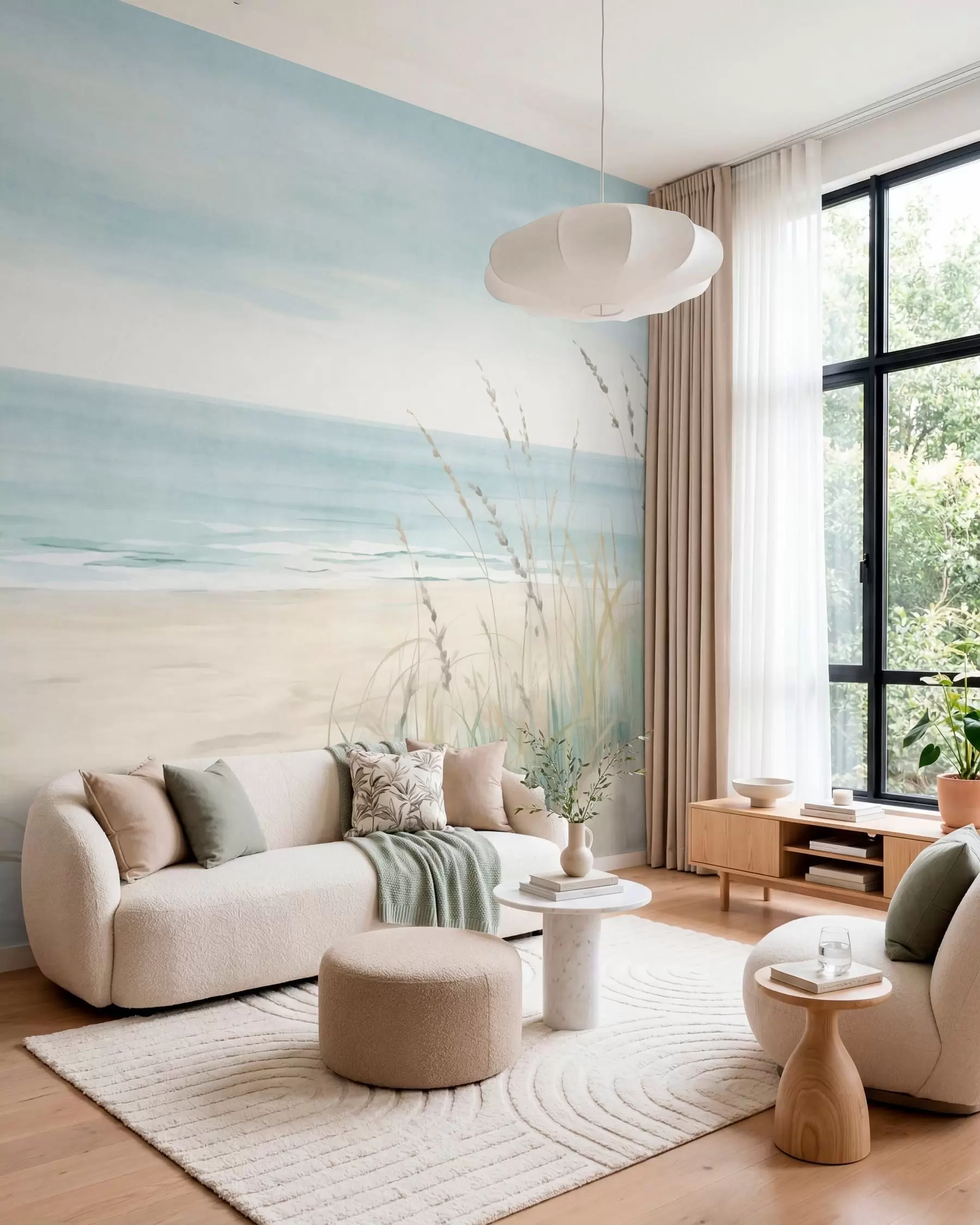 murales de pared Costa en tonos pastel w05821