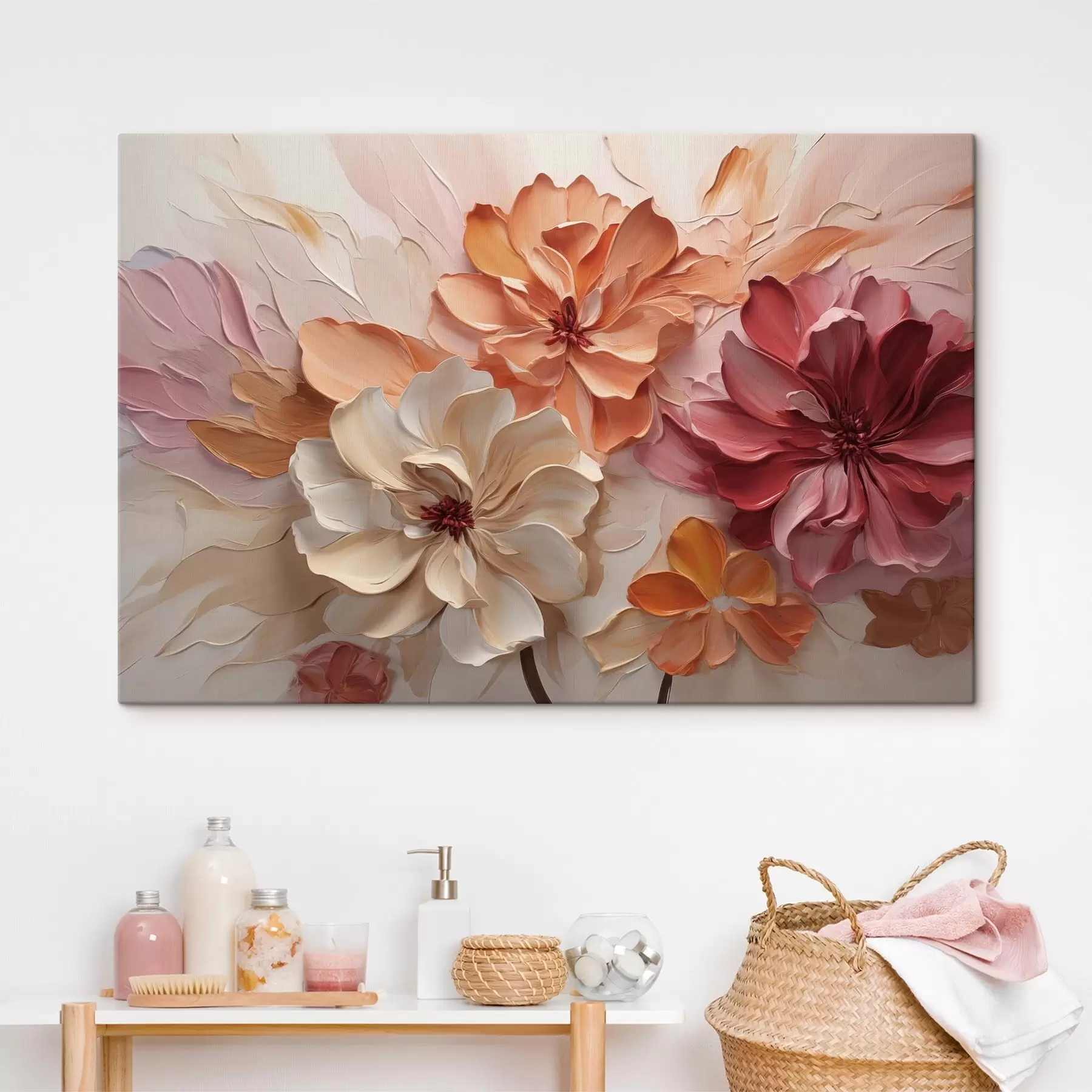 murales de pared Flores primaverales tridimensionales s50288