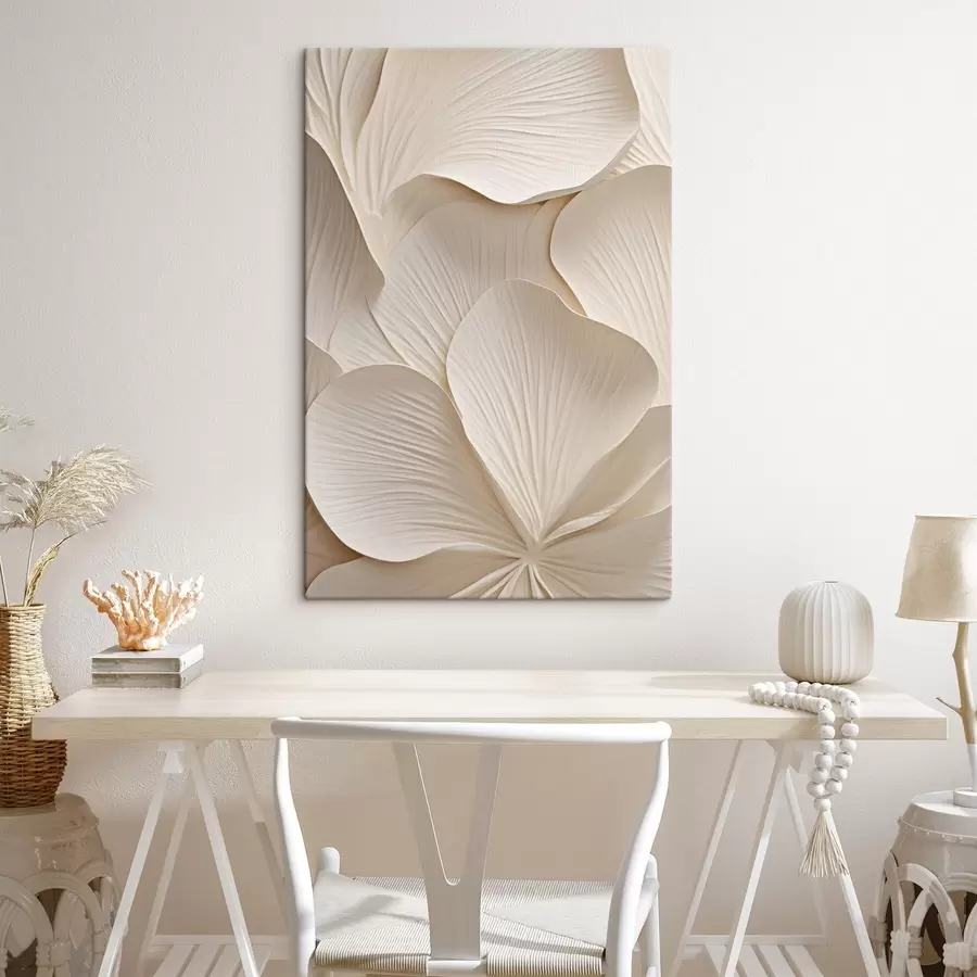 murales de pared Pétalos blancos tridimensionales s50305