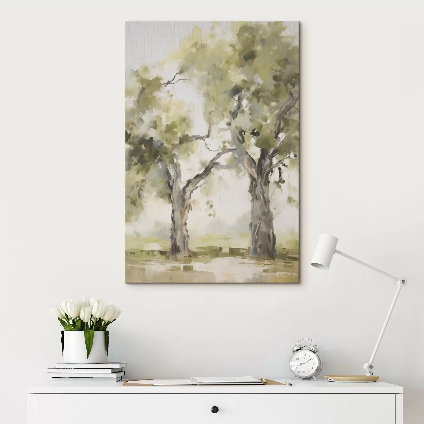 murales de pared Árboles, imitación de una pintura s50275