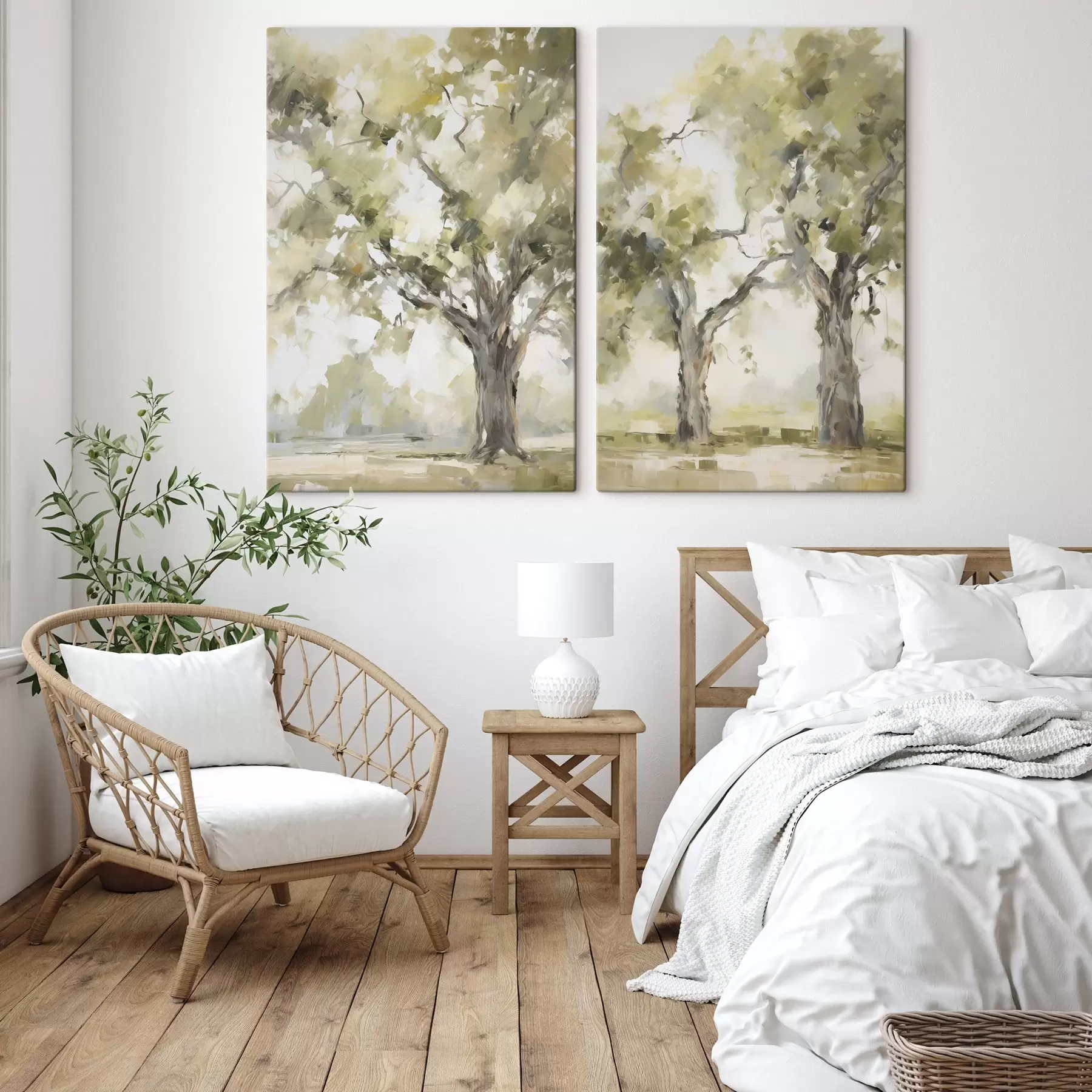 murales de pared Árboles, imitación de una pintura m30864