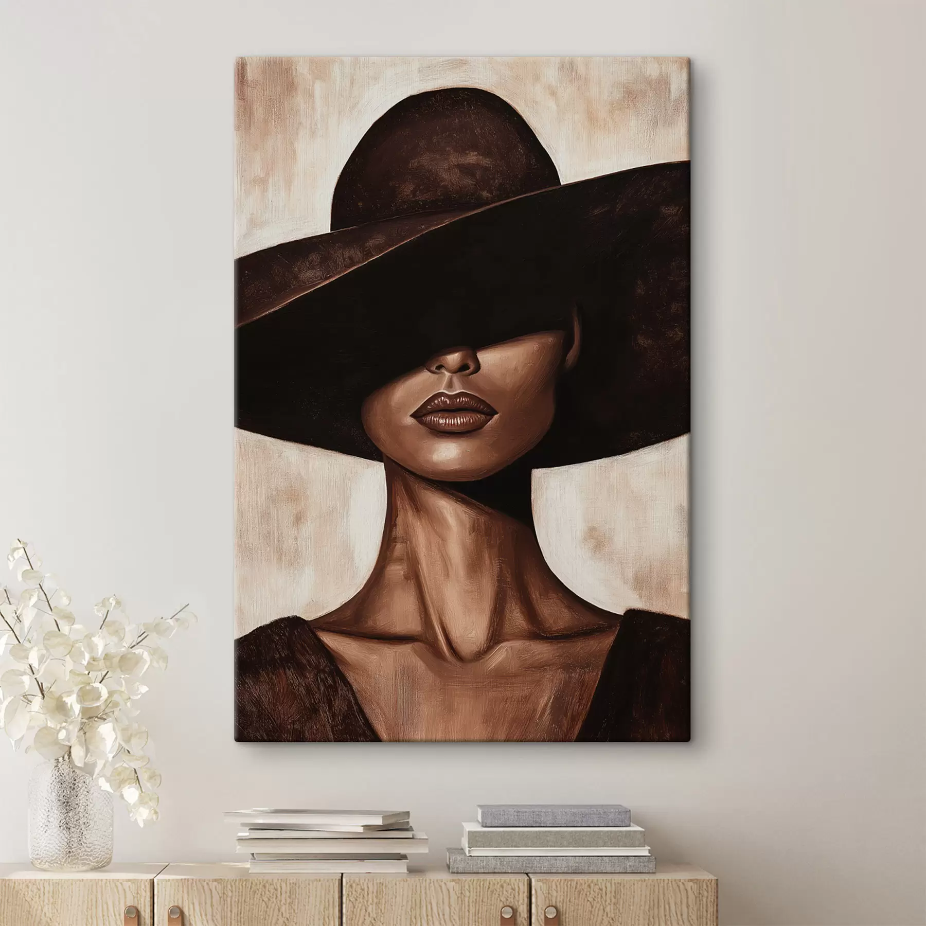 murales de pared Mujer con sombrero s50319