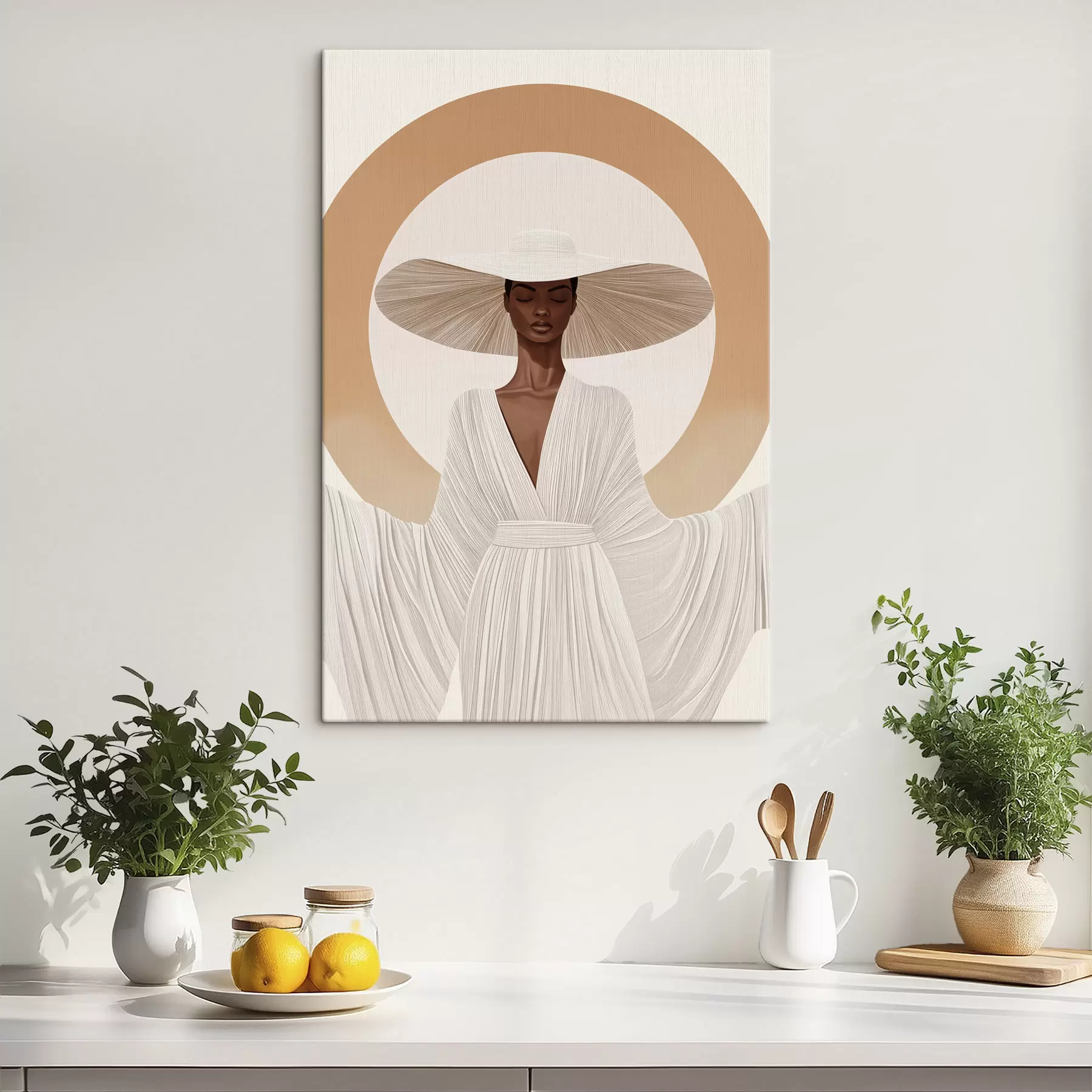 murales de pared Mujer con sombrero s50326