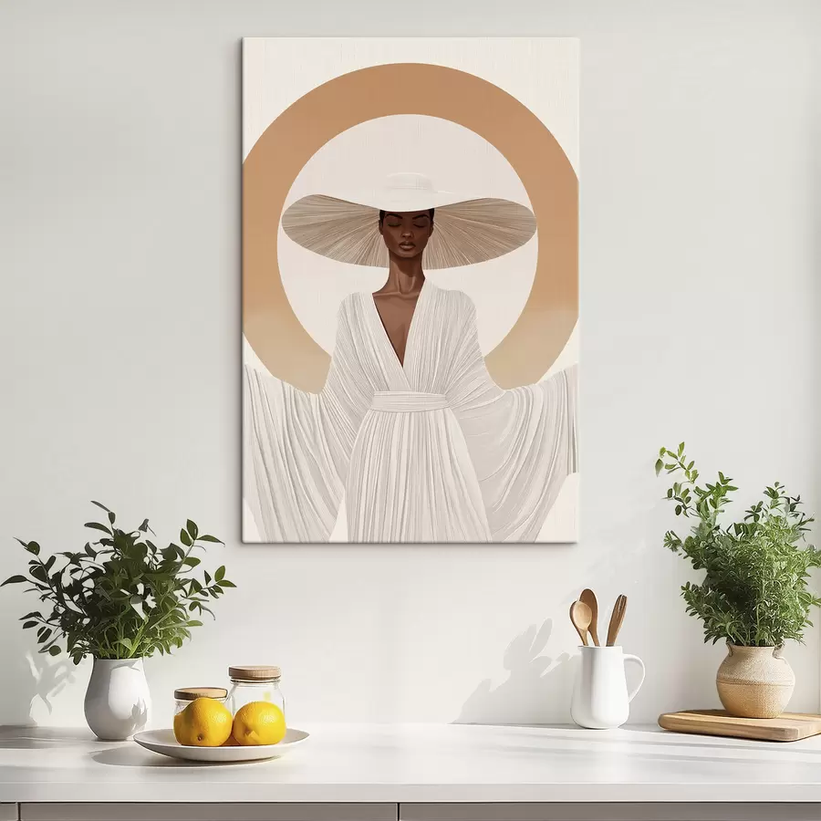 murales de pared Mujer con sombrero s50326