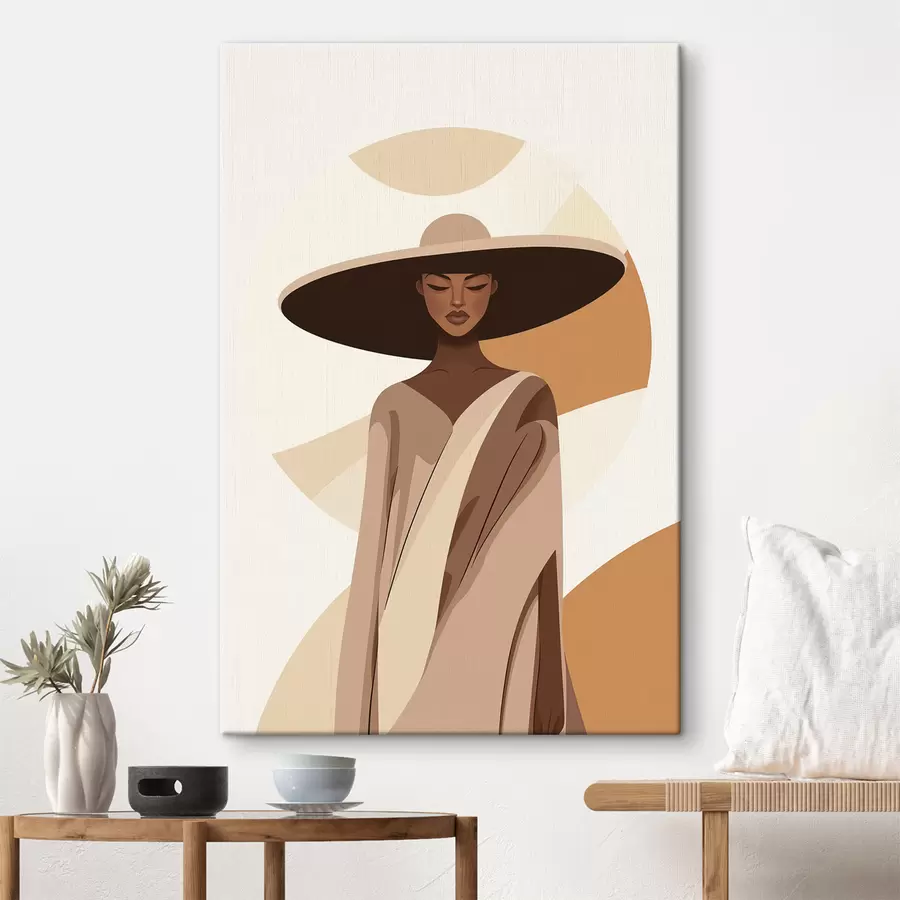 murales de pared Mujer con sombrero s50327