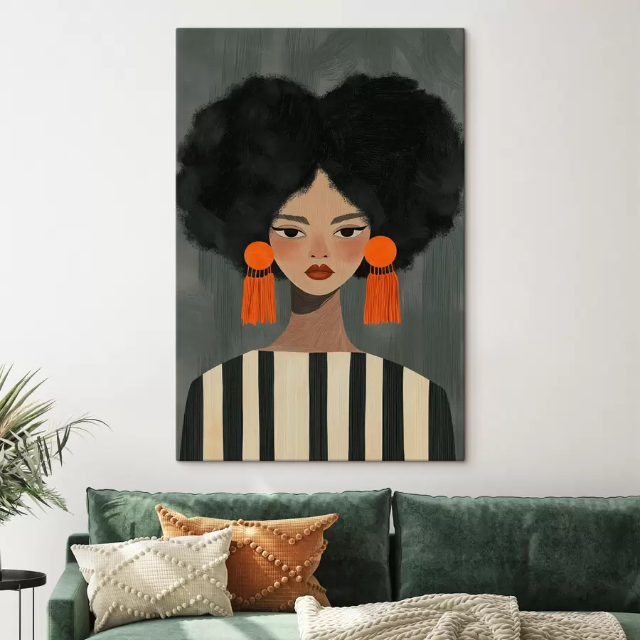 murales de pared Chica afro s50337