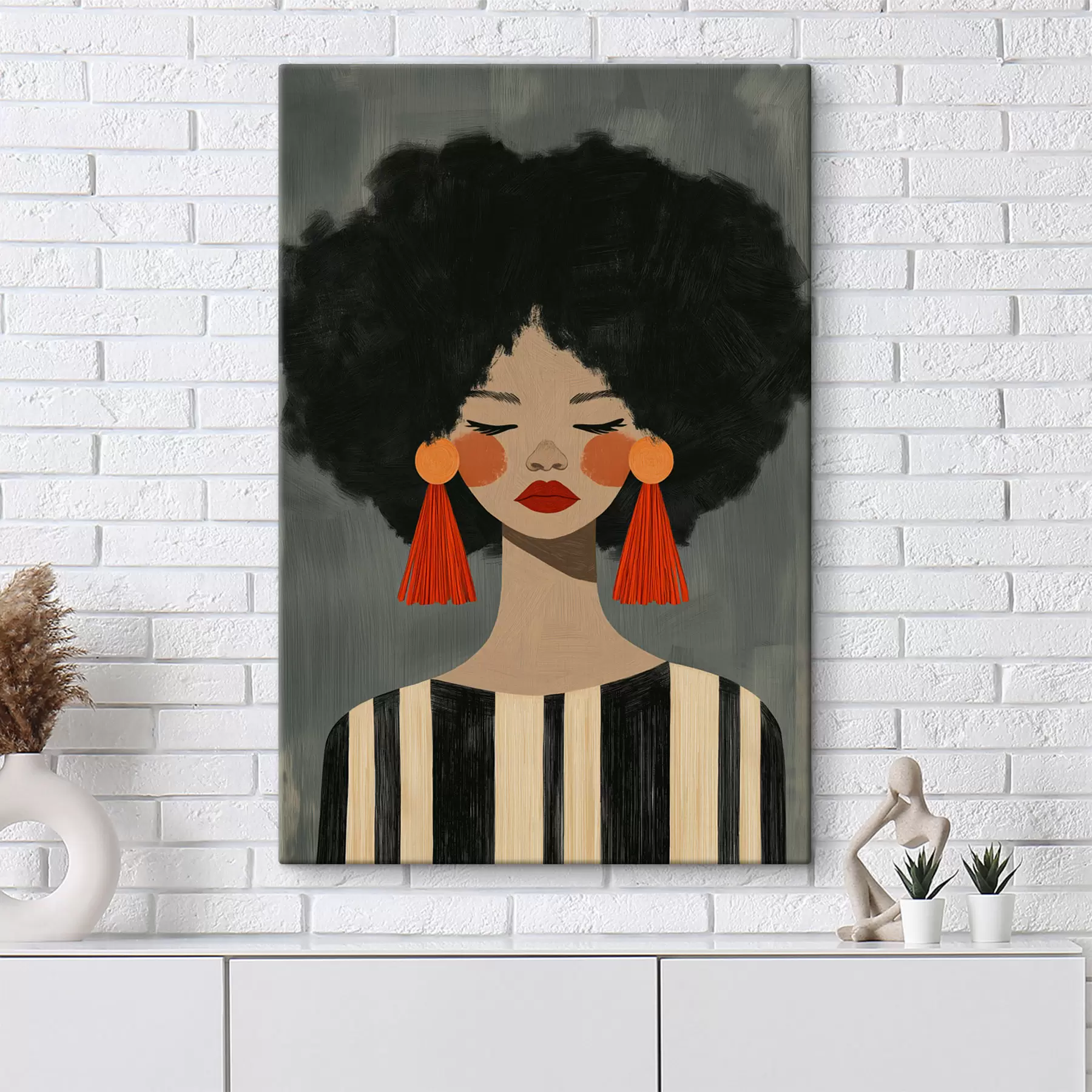 murales de pared Chica afro s50338
