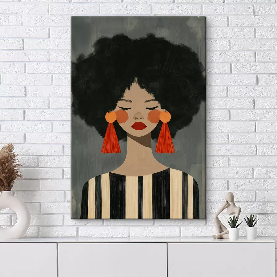 murales de pared Chica afro s50338