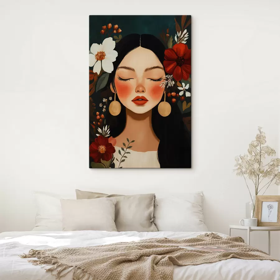 murales de pared Una mujer entre flores s50340