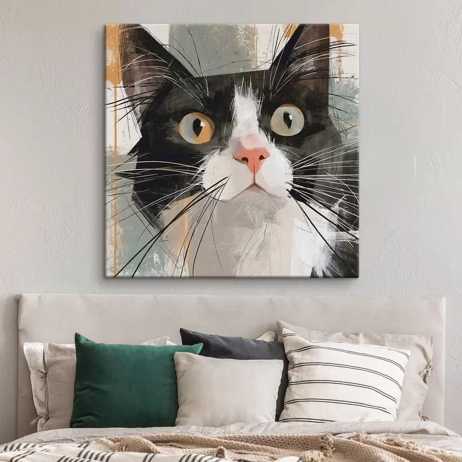 murales de pared Un retrato abstracto de un gato s50165