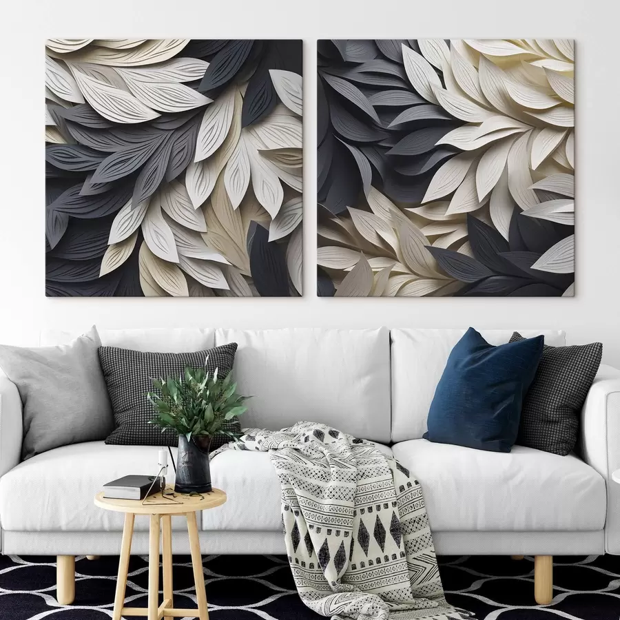 murales de pared Hojas estilizadas abstractas m30895