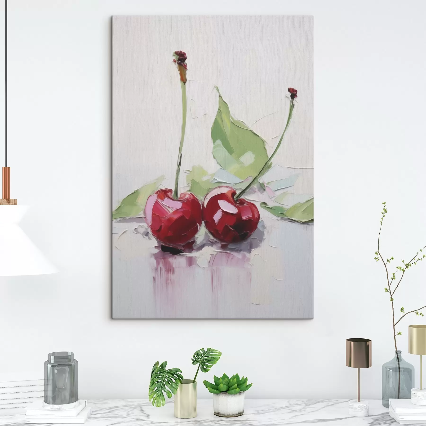 murales de pared Cerezas, pintura de imitación s50414