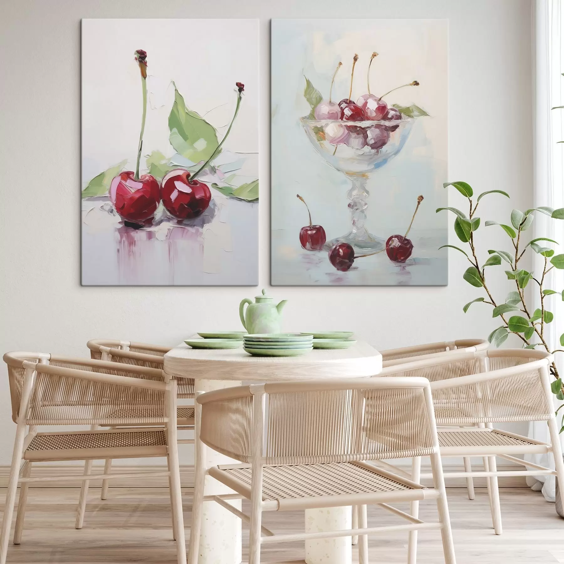 murales de pared Cerezas, pintura de imitación m30912