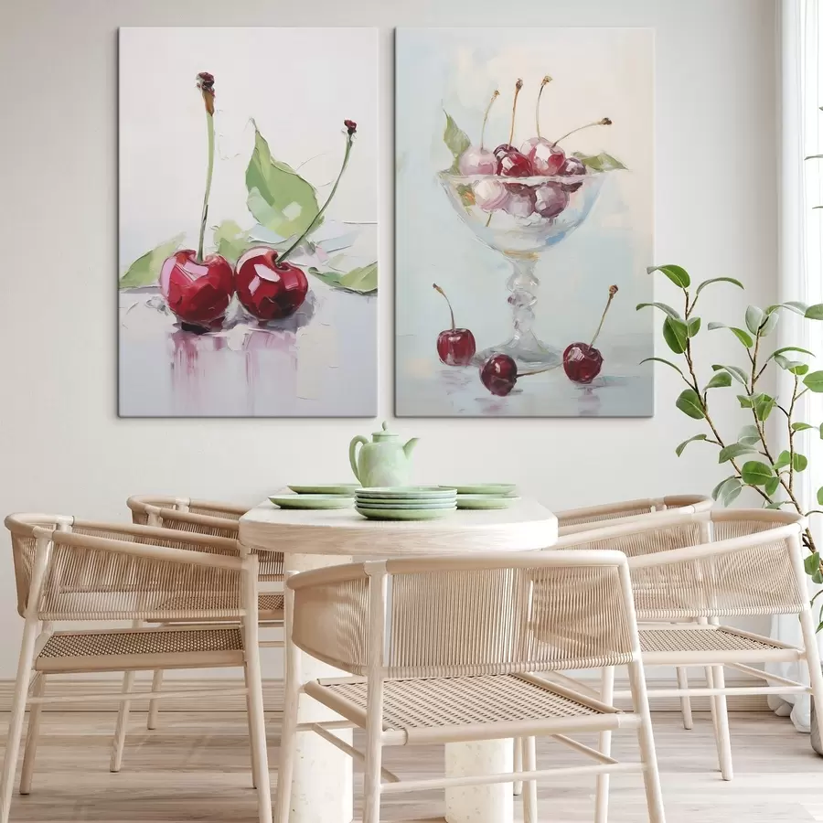 murales de pared Cerezas, pintura de imitación m30912
