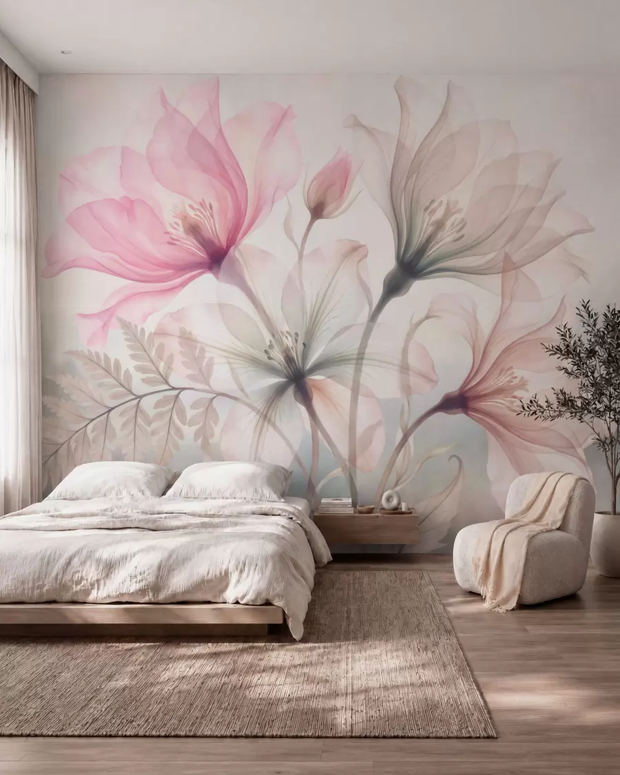 murales de pared Magnolia en acuarela w10009