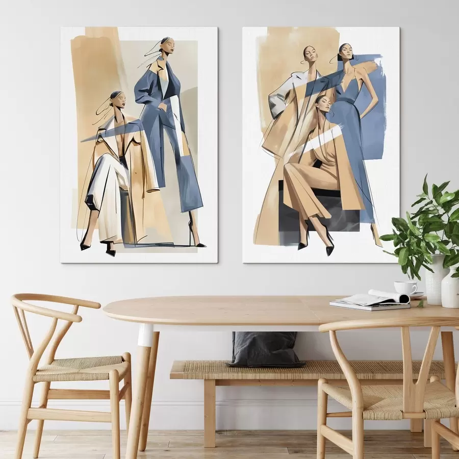 murales de pared Mujeres que siguen la moda actual m30890