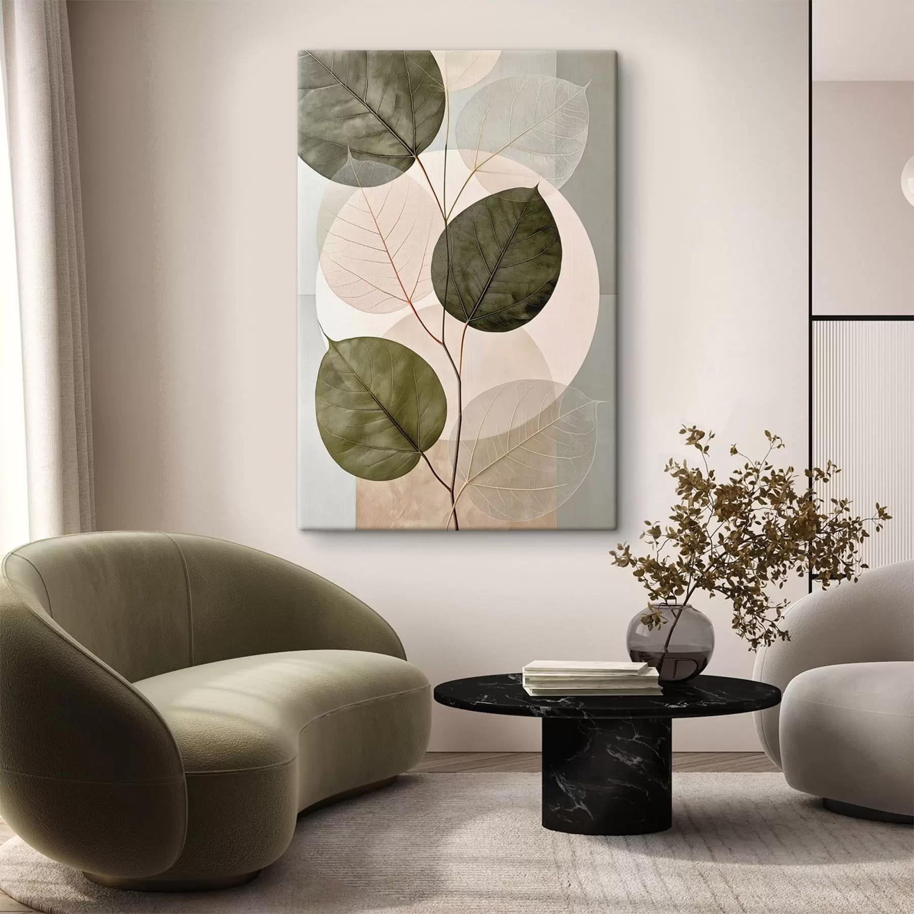 murales de pared Hojas con formas geométricas s50370