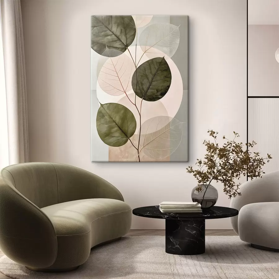 murales de pared Hojas con formas geométricas s50370