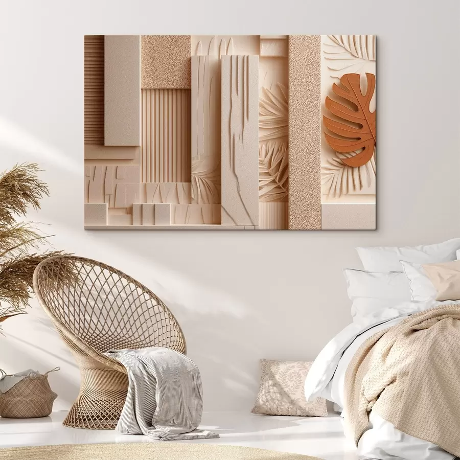 murales de pared Paneles decorativos con hojas tropicales s50441