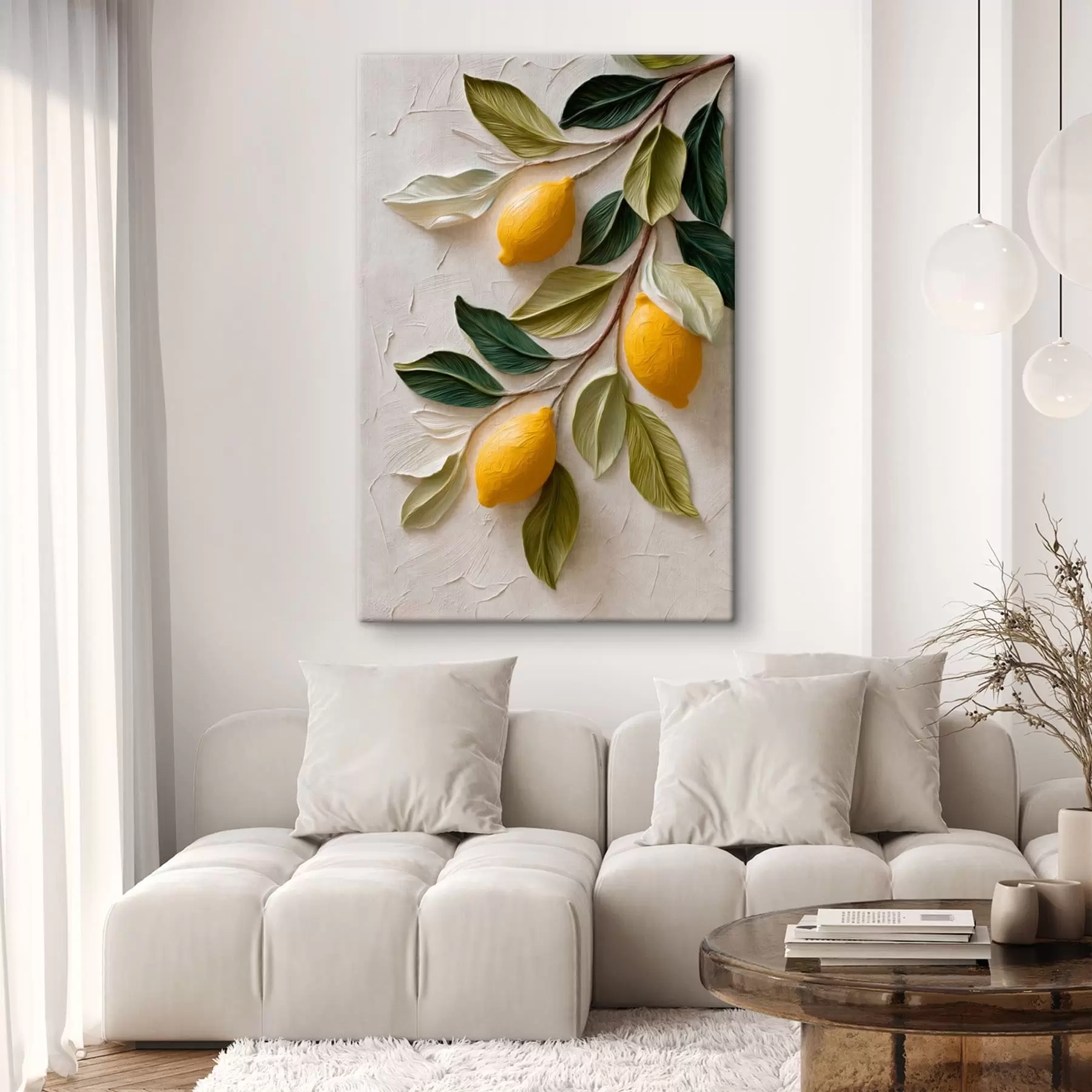 murales de pared Limones en ramas con hojas verdes s50445