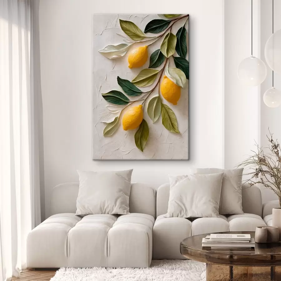 murales de pared Limones en ramas con hojas verdes s50445