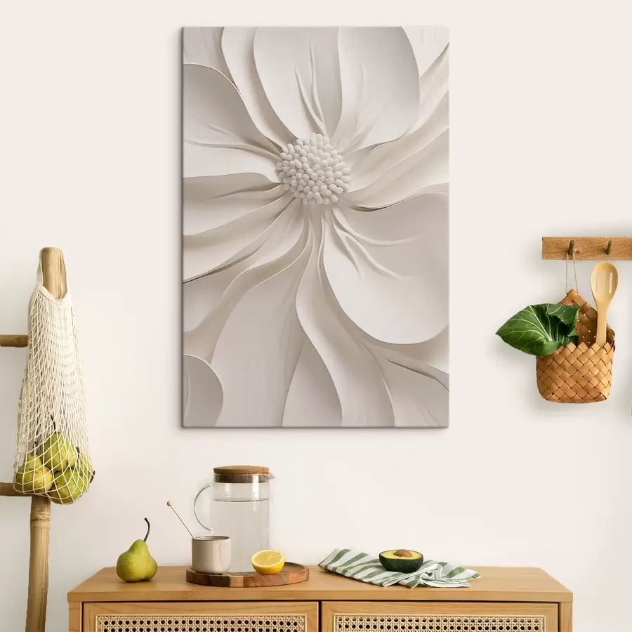 murales de pared Primer plano de un pétalo blanco en 3D s50399