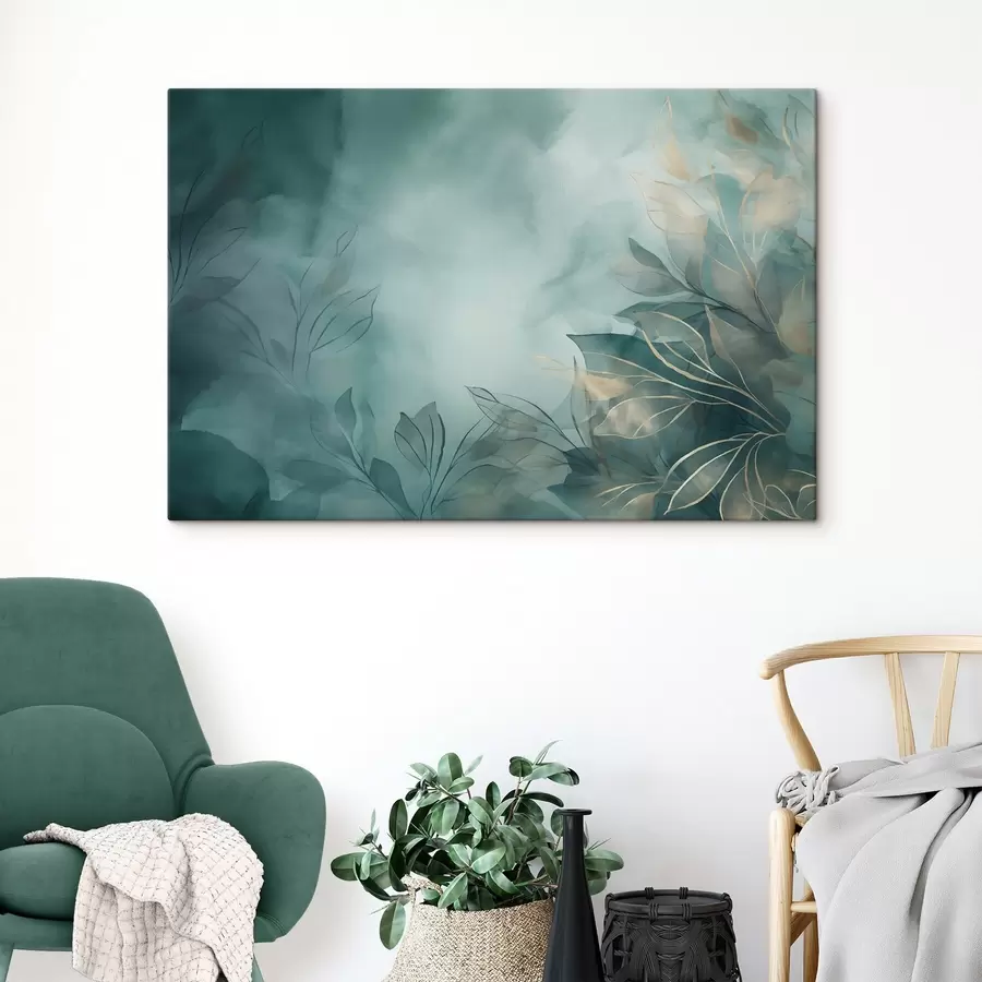 murales de pared Bruma turquesa en acuarela s50404