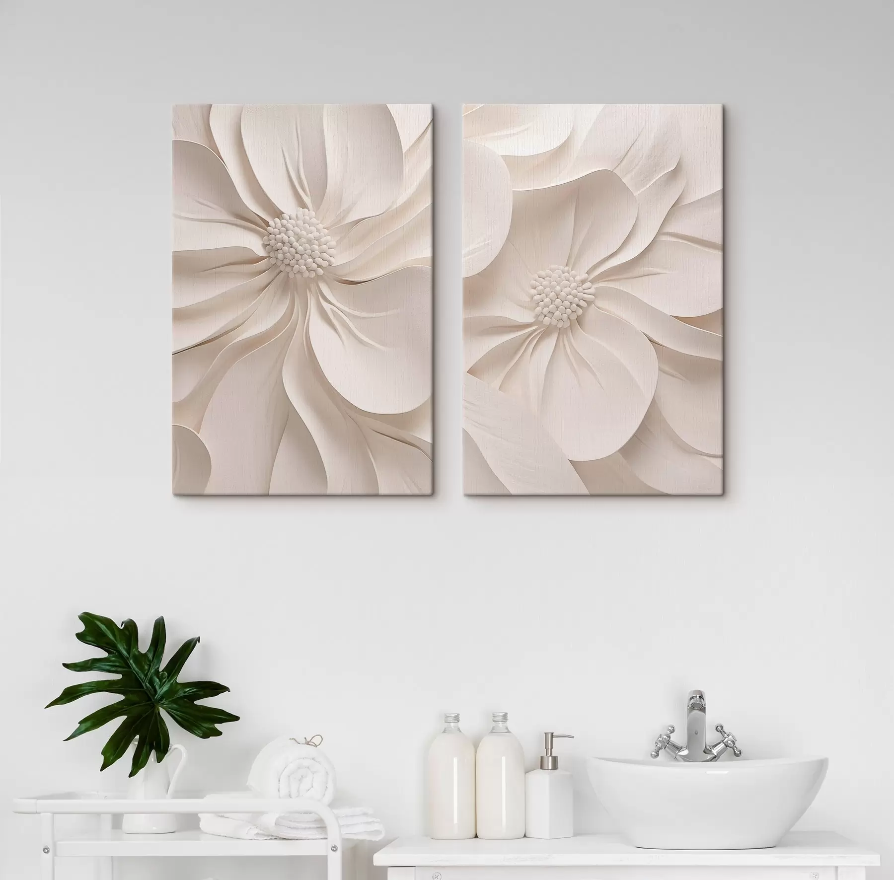 murales de pared Relieve floral blanco m30907