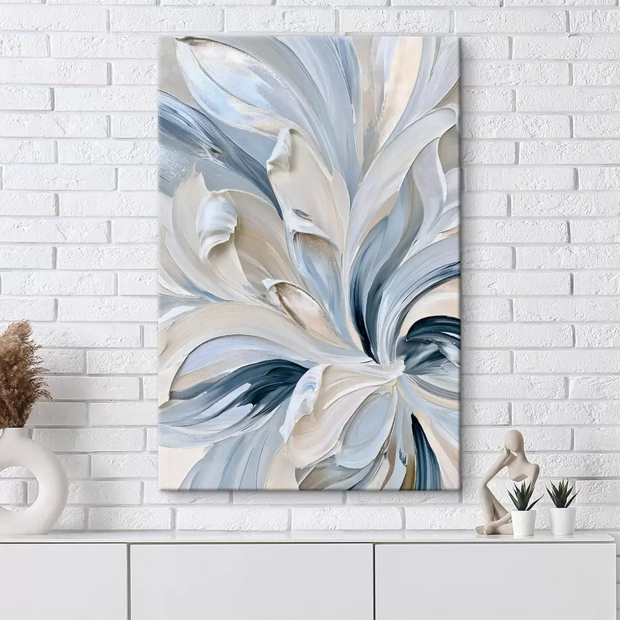 murales de pared Pinceladas pintorescas en tonos azules s50470
