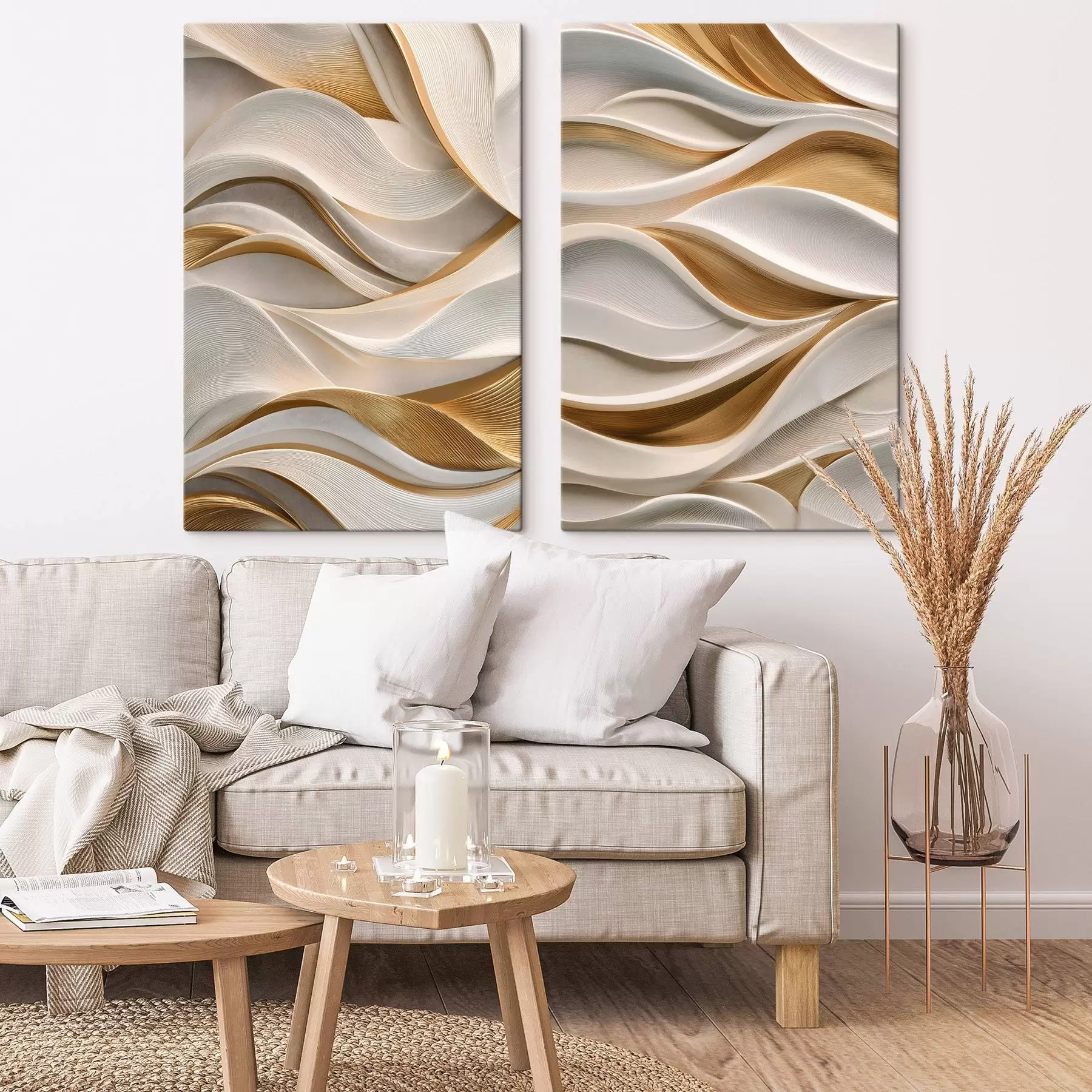 murales de pared Ondas elegantes con un aspecto voluminoso m30921