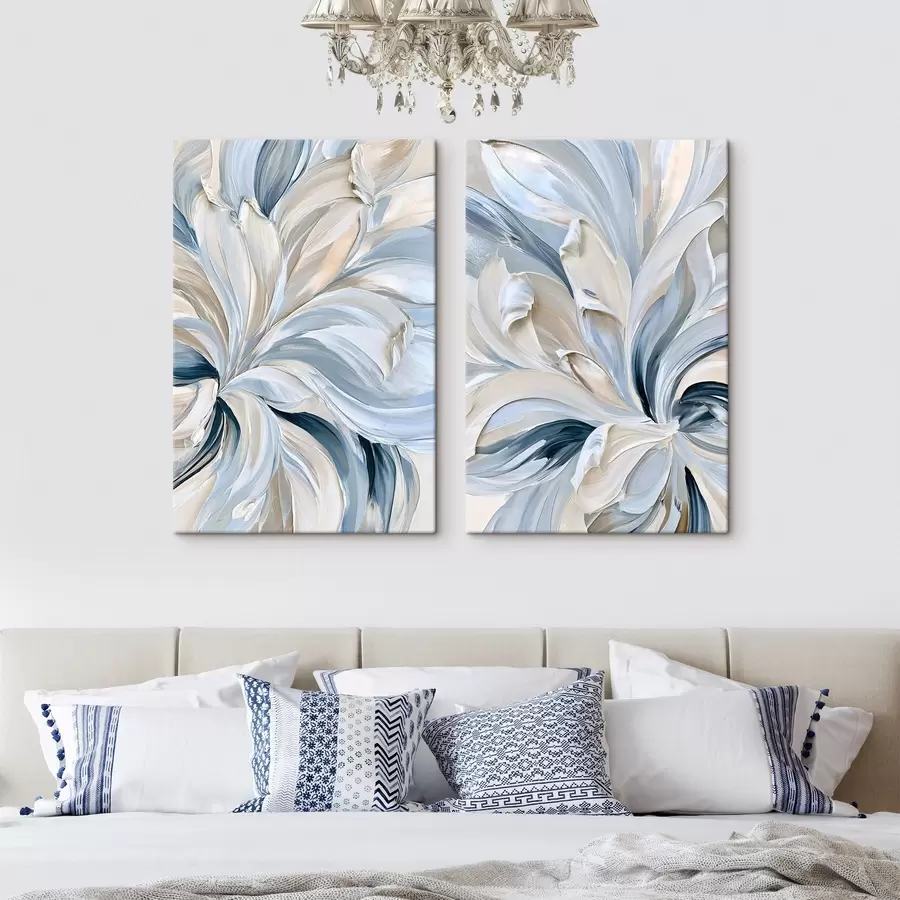 murales de pared Pinceladas pintorescas en tonos azules m30923