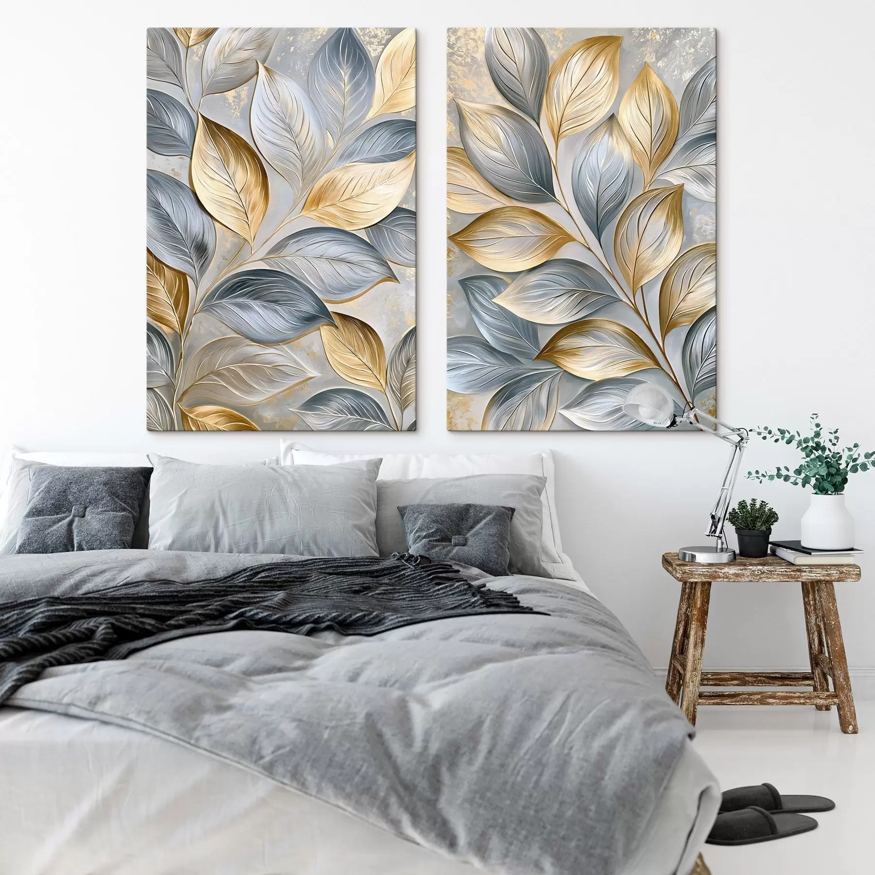 murales de pared Hojas pintorescas al estilo de una pintura al óleo m30930