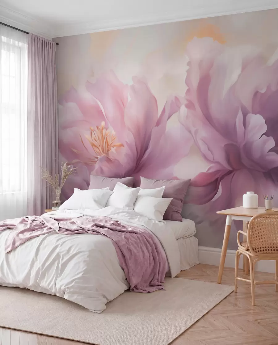 murales de pared Peonías color lavanda w05797