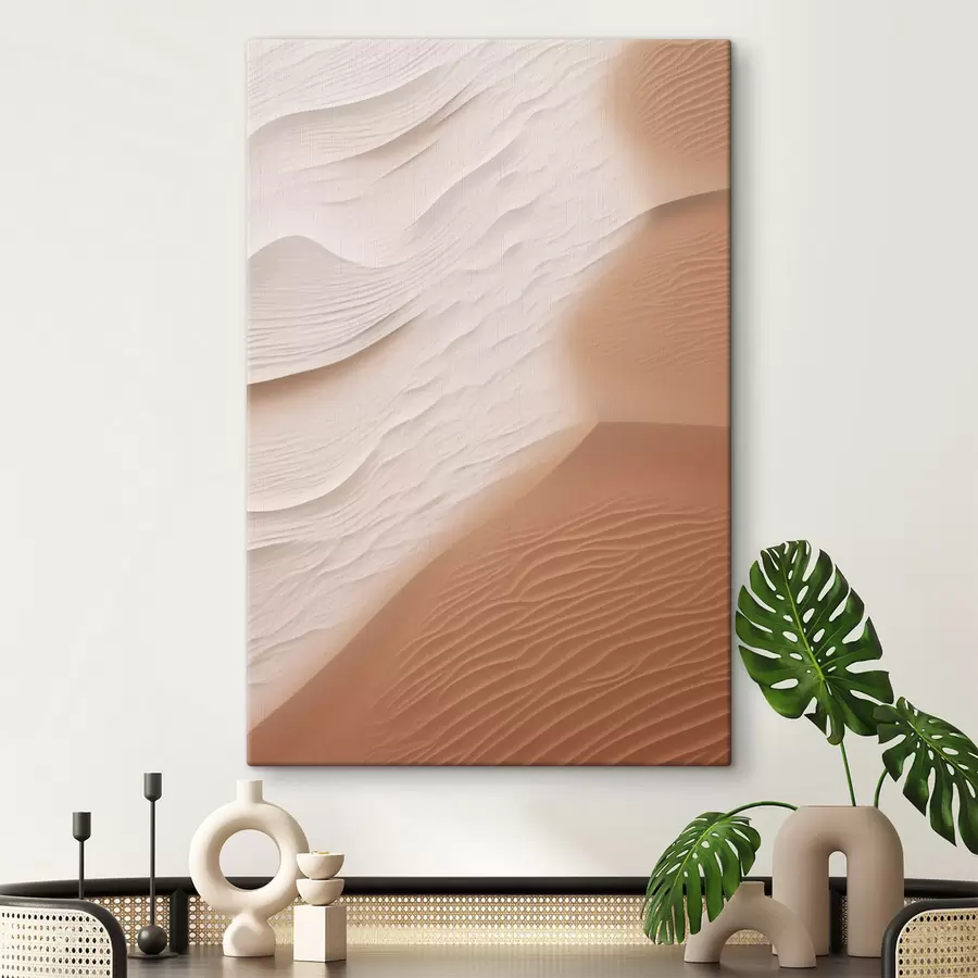 murales de pared Dunas de arena onduladas en un desierto, con curvas suaves y fluidas y texturas s50614