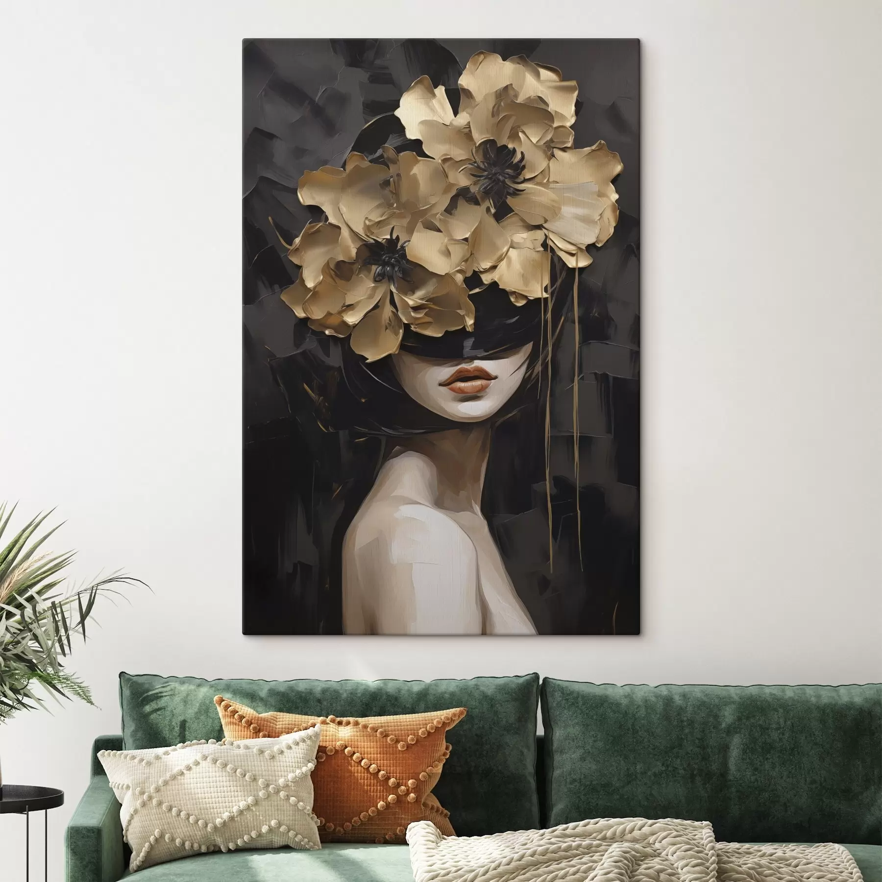 murales de pared Una chica con flores en el pelo s50670