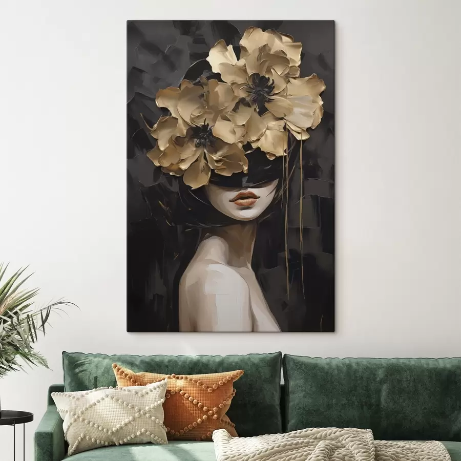 murales de pared Una chica con flores en el pelo s50670