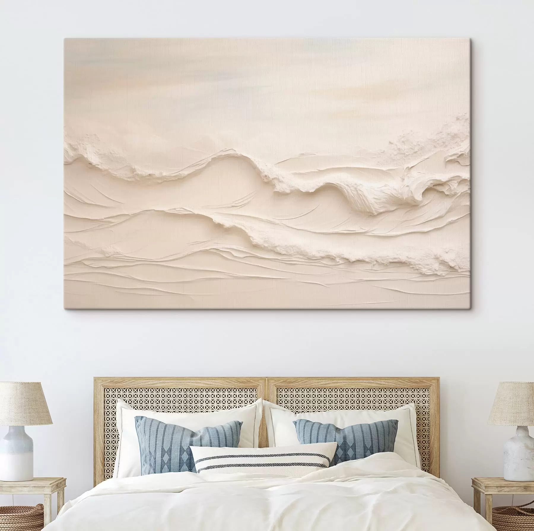 murales de pared Olas abstractas en tonos crema pálido s50600