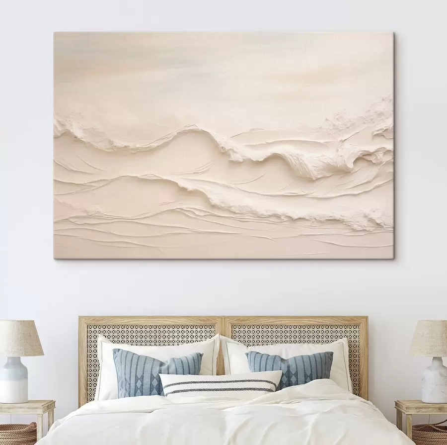 murales de pared Olas abstractas en tonos crema pálido s50600