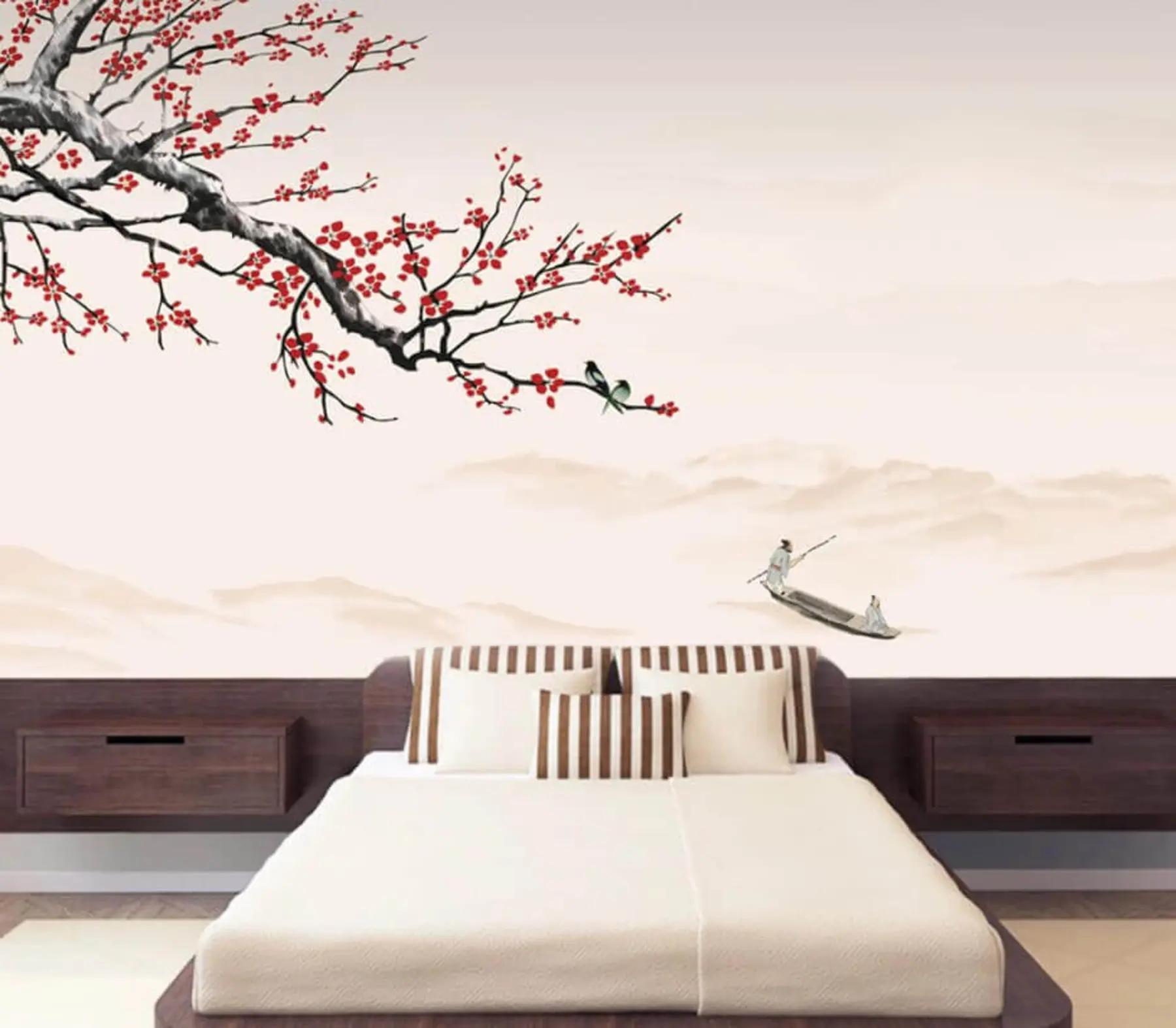 murales de pared Vertebrado, cielo y barco u40186