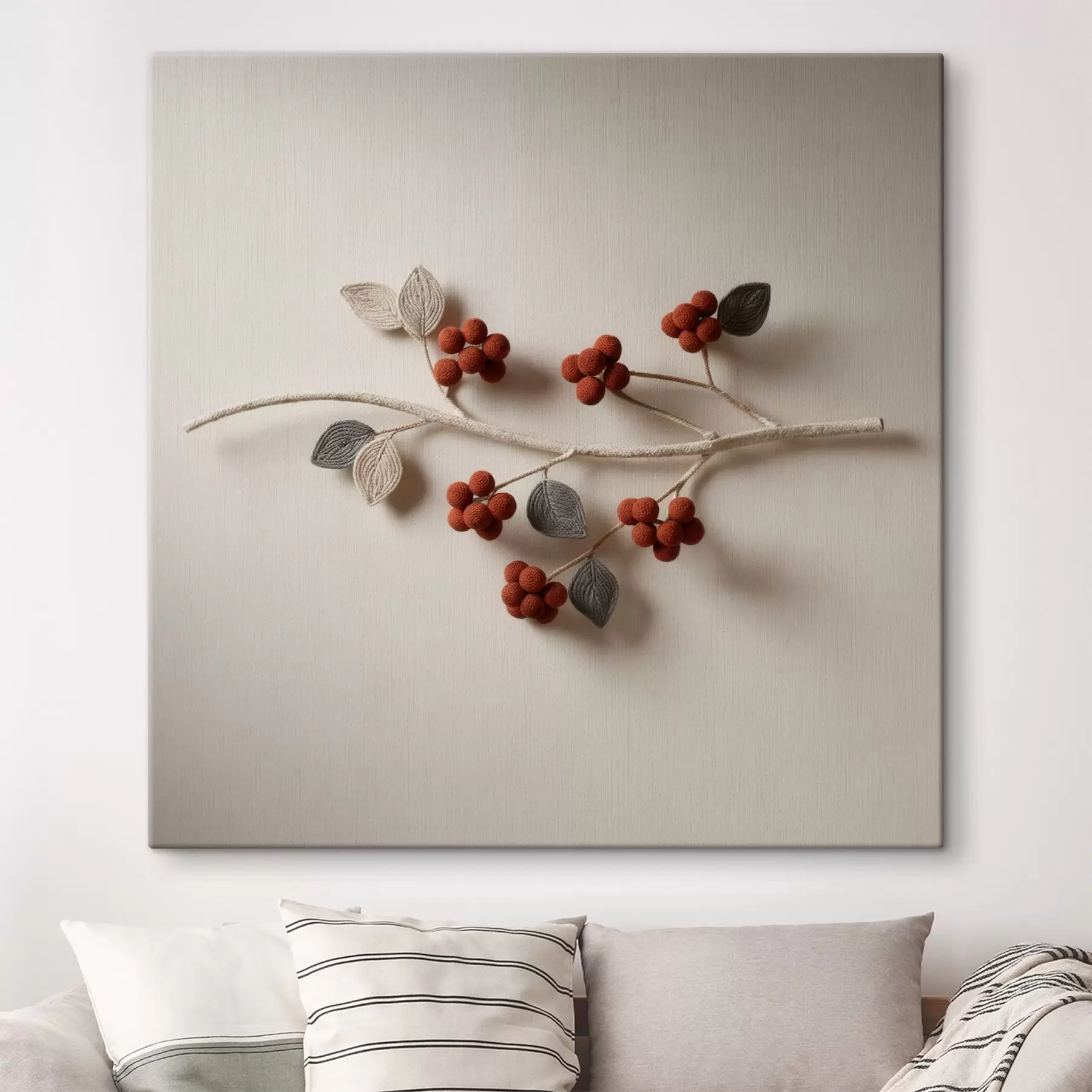 murales de pared Ramita de bayas cobrizas s50016
