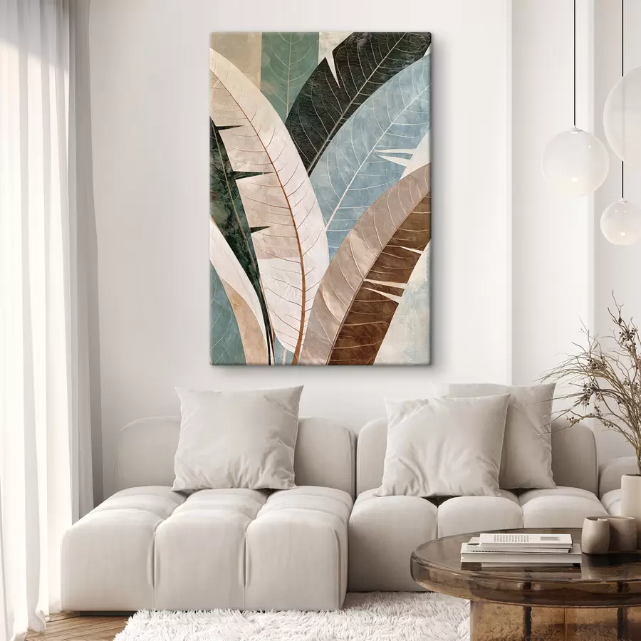 murales de pared Grandes hojas tropicales s50464