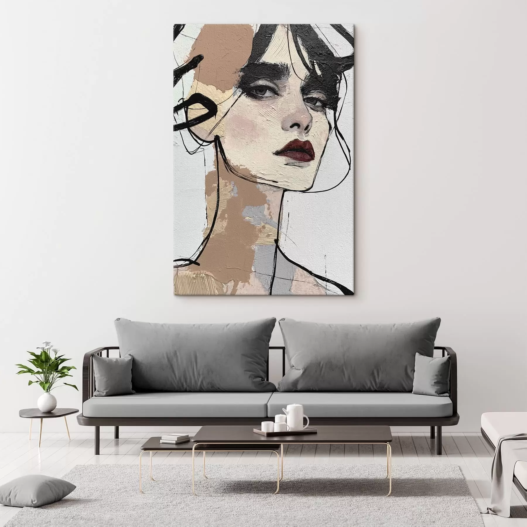 murales de pared Retrato abstracto de una mujer s50569
